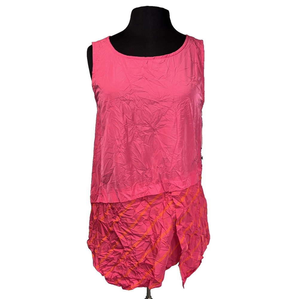 NEW‎ Liv by Habitat Clothes Zinnia Overlay Tank Top Women's Size S Pink Crinkle